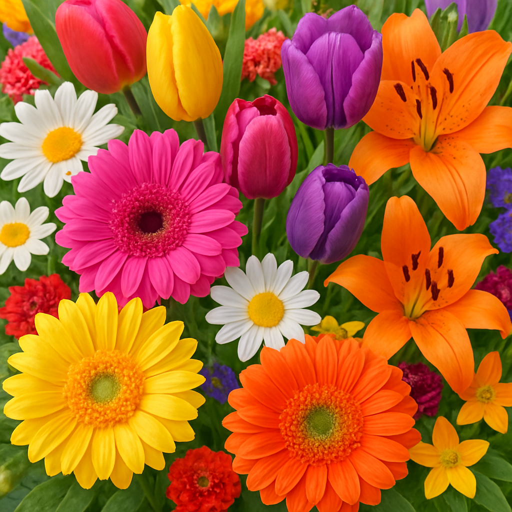 Colorful mixed flowers